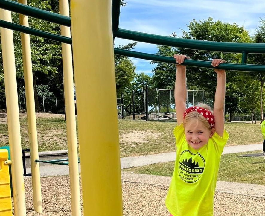 Kid having fun at the playground